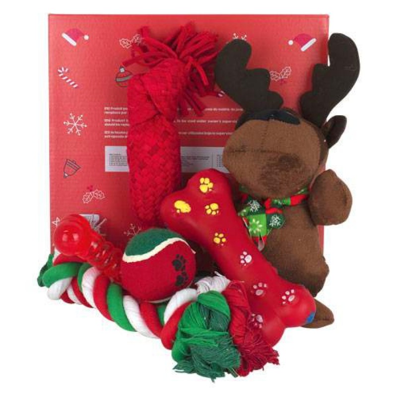 Coffret Noël 6 jouets pour chien